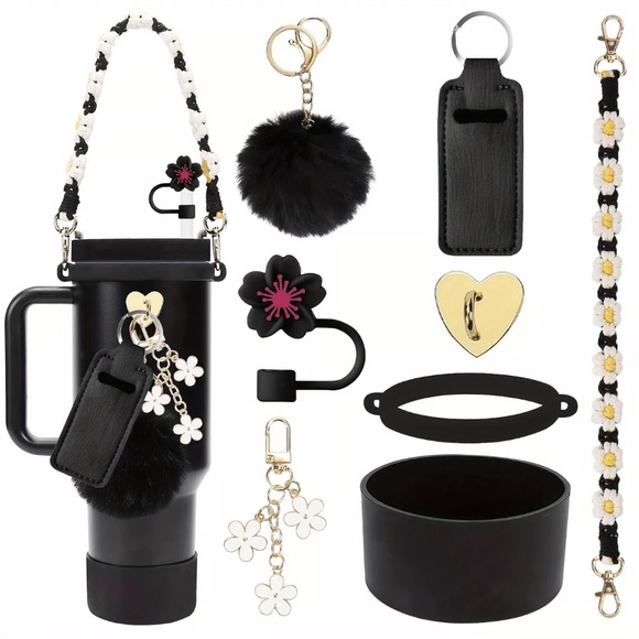8Pcs Stanley Cup Accessories Set for 40 & 30oz Travel Holder Keychain Topper - Picture 4 of 6